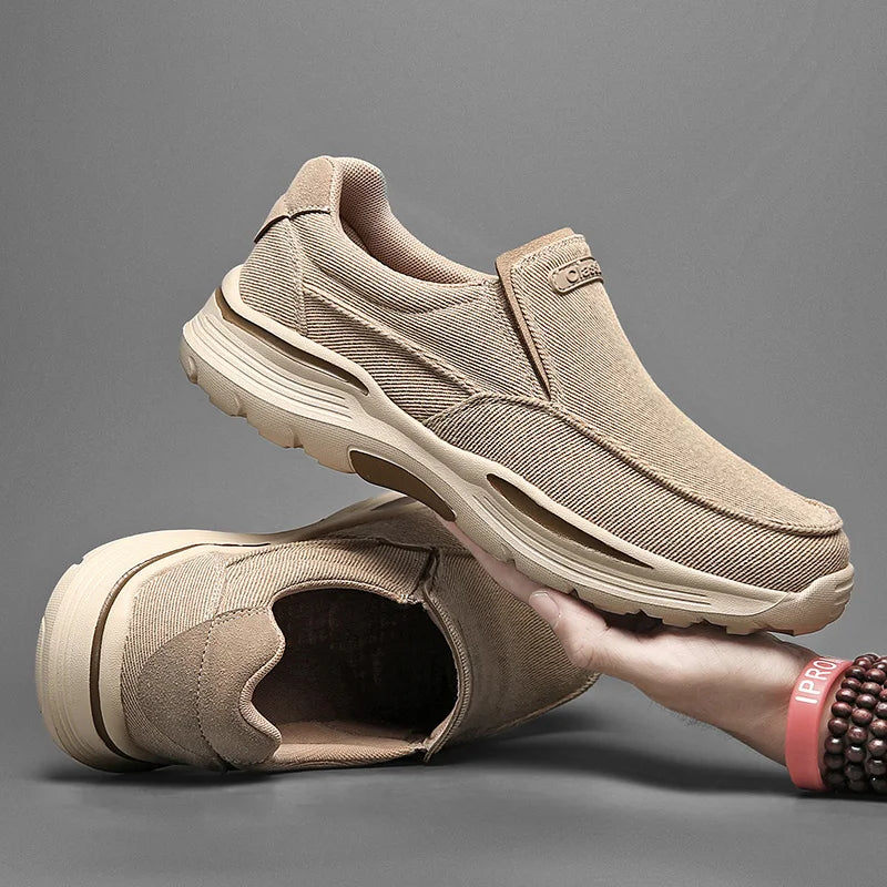 Baskets slip-on homme toile semelle EVA caoutchouc sans lacets