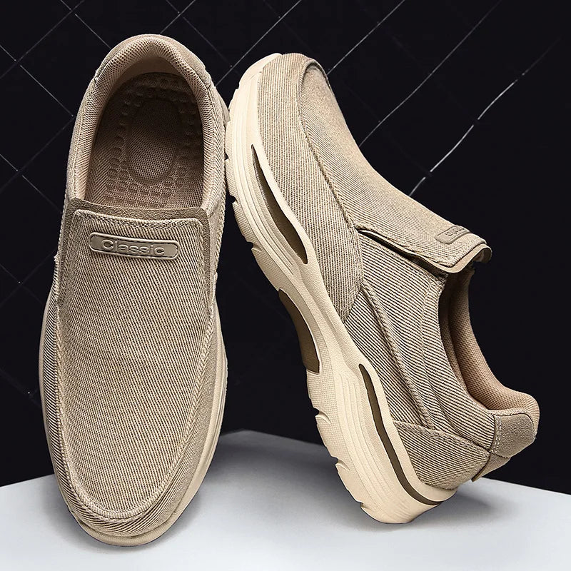Baskets slip-on homme toile semelle EVA caoutchouc sans lacets