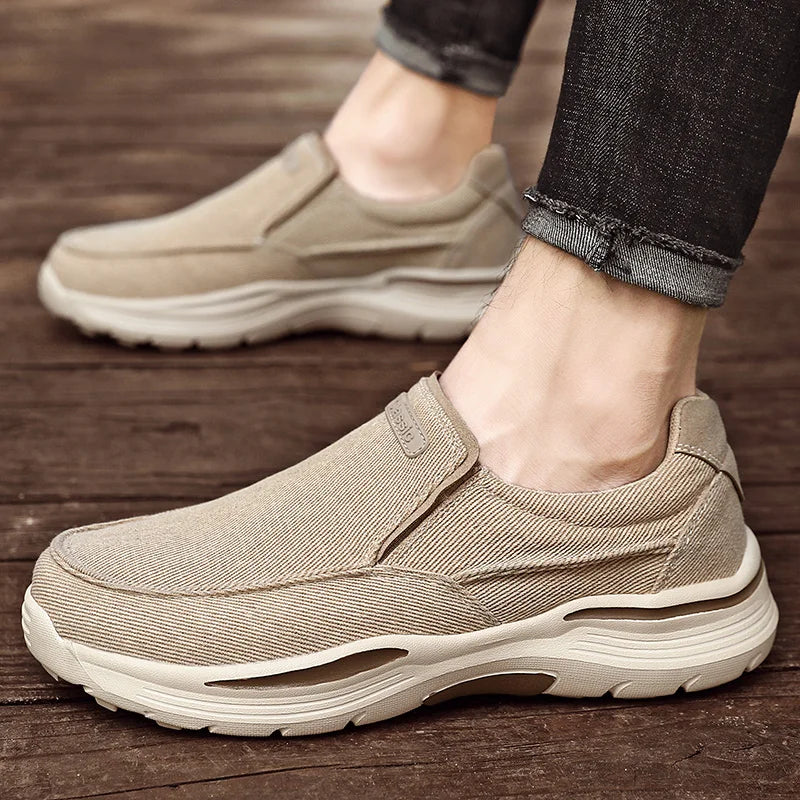 Baskets slip-on homme toile semelle EVA caoutchouc sans lacets