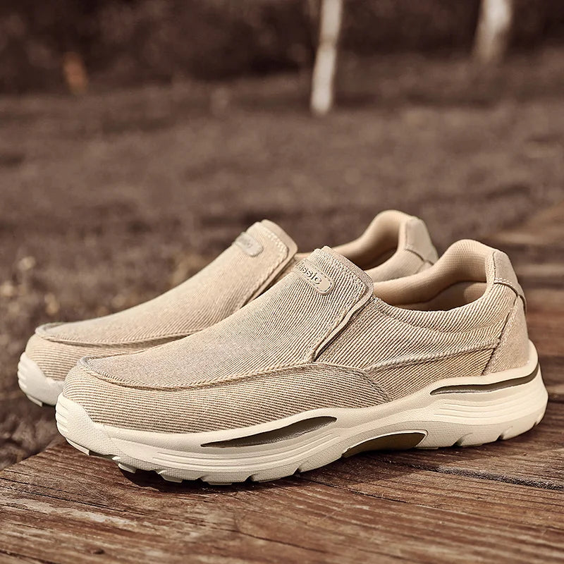 Baskets slip-on homme toile semelle EVA caoutchouc sans lacets