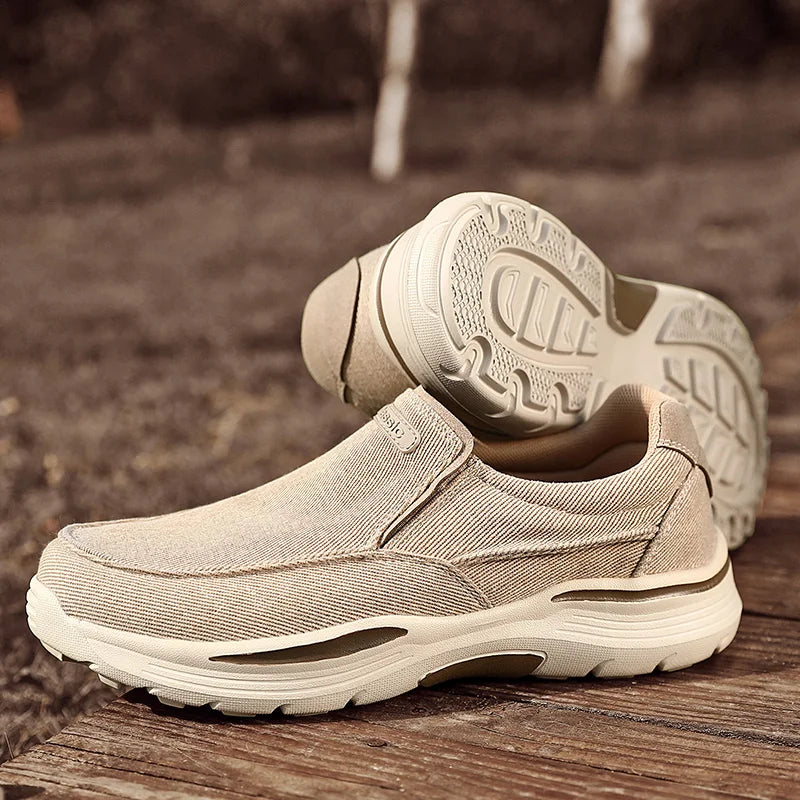 Baskets slip-on homme toile semelle EVA caoutchouc sans lacets