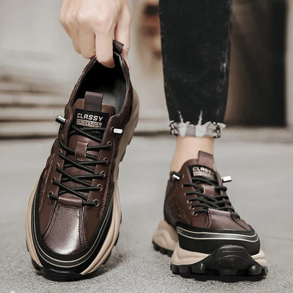 Baskets homme cuir synthétique texturé crocodile semelle caoutchouc