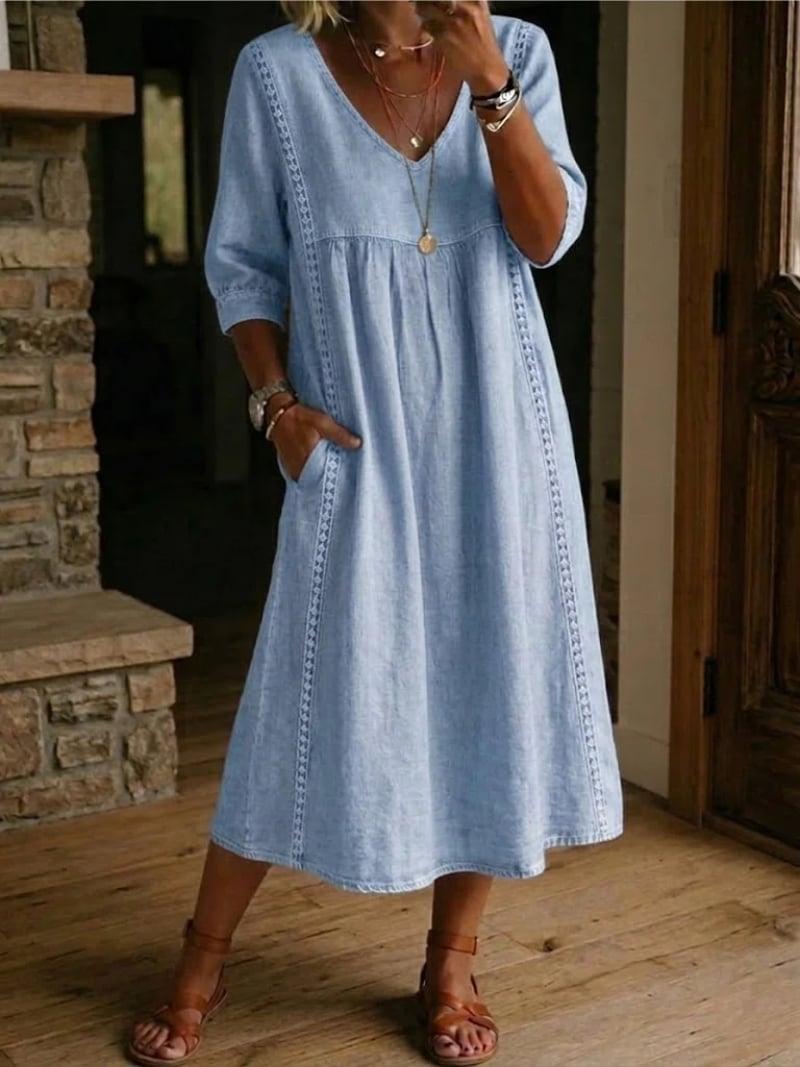 Elavine – Robe Longue Femme avec Poches