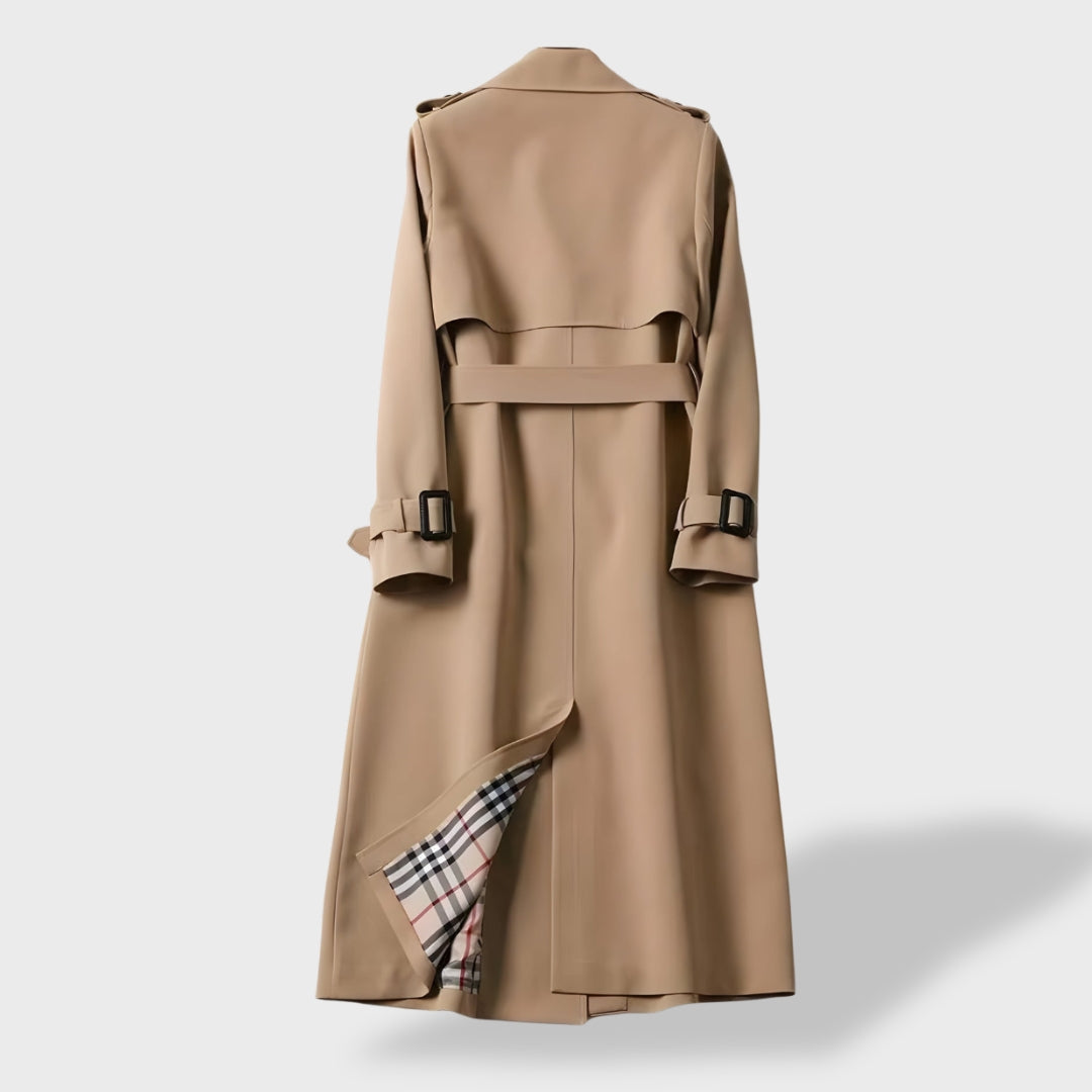 Trench femme imperméable ceinturé col rabattu