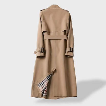 Trench femme imperméable ceinturé col rabattu