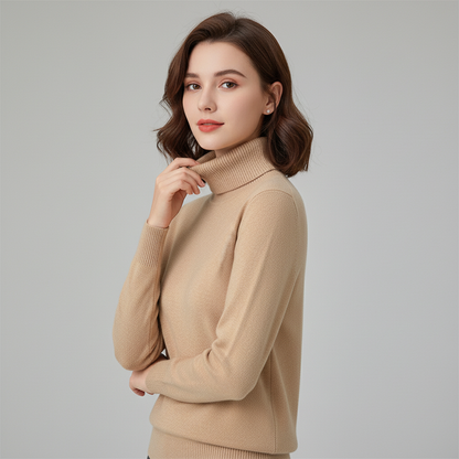 Pull col roulé femme polaire chaud manches longues
