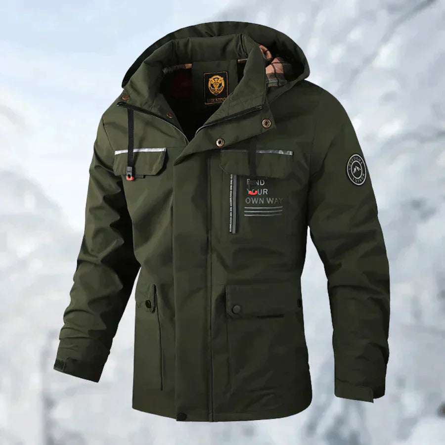 Veste d'hiver homme imperméable capuche chaude zippée