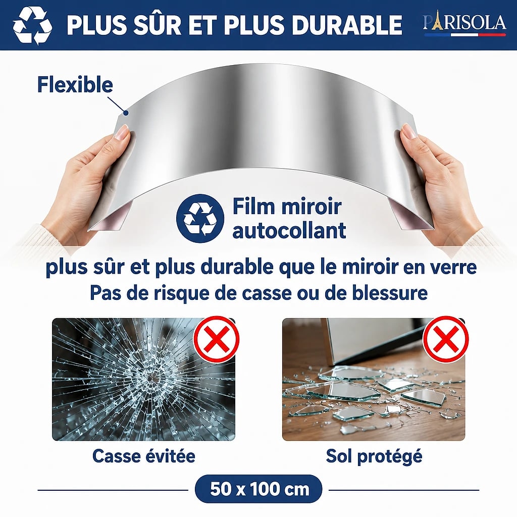 Film Miroir Autocollant Incassable
