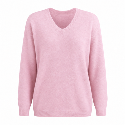 Pull tricoté femme maille douce col rond manches longues
