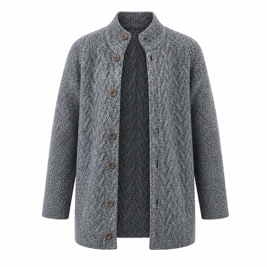 Gilet tricoté femme sans manches boutons devant