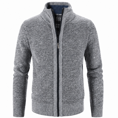 Gilet col haut zippé femme tricot chaud