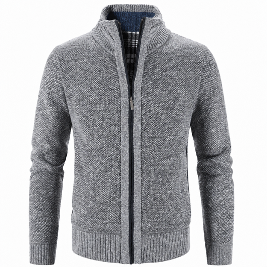 Gilet col haut zippé femme tricot chaud