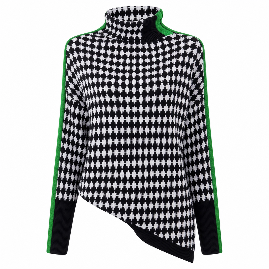Pull femme moderne col rond manches longues