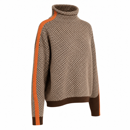 Pull rayé femme doux col rond manches longues