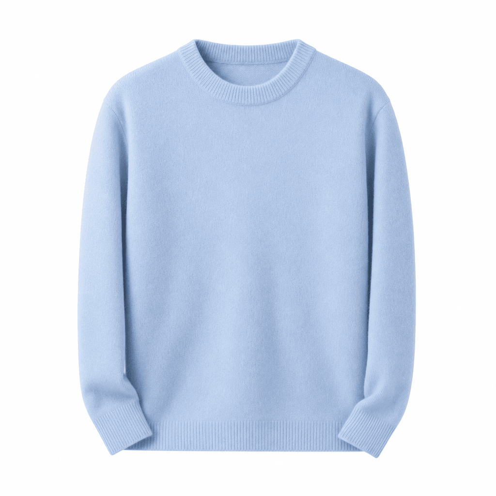 Pull cachemire homme doux col rond manches longues