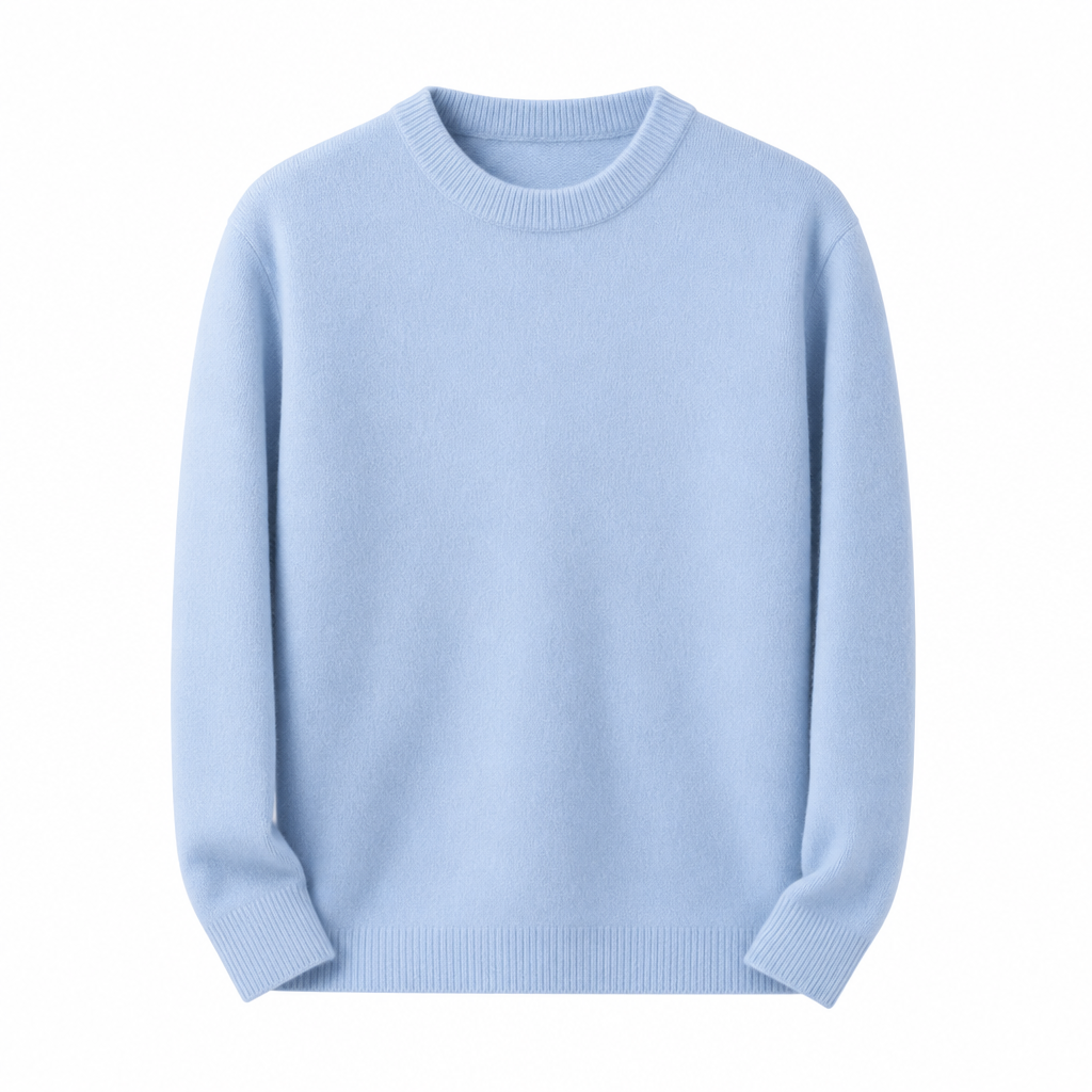 Pull cachemire homme doux col rond manches longues