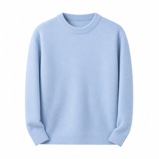Pull cachemire homme doux col rond manches longues