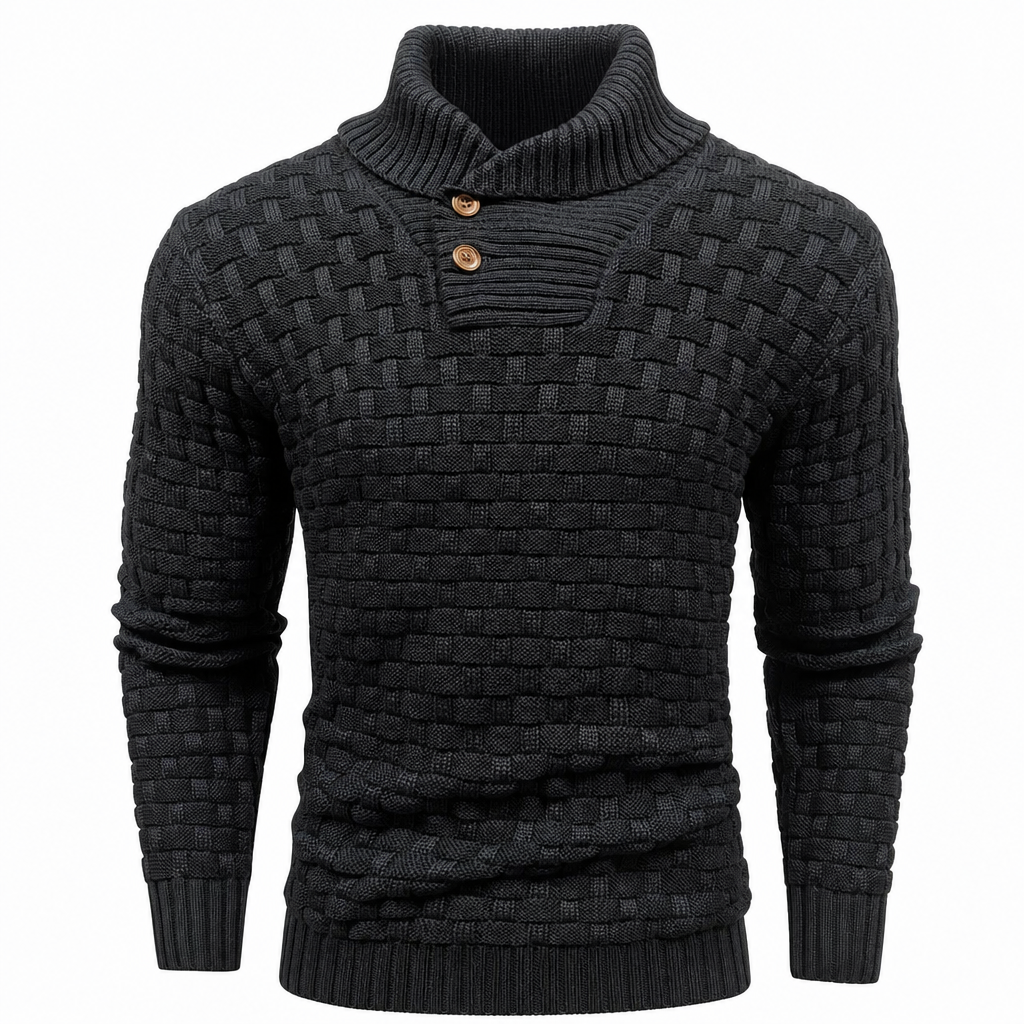 Pull maille homme élégant col rond manches longues