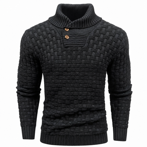 Pull maille homme élégant col rond manches longues