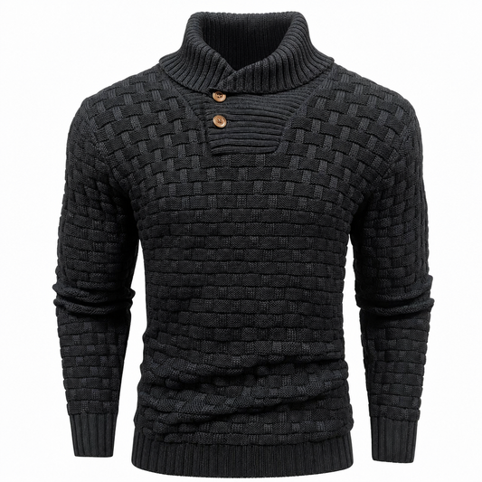 Pull maille homme élégant col rond manches longues