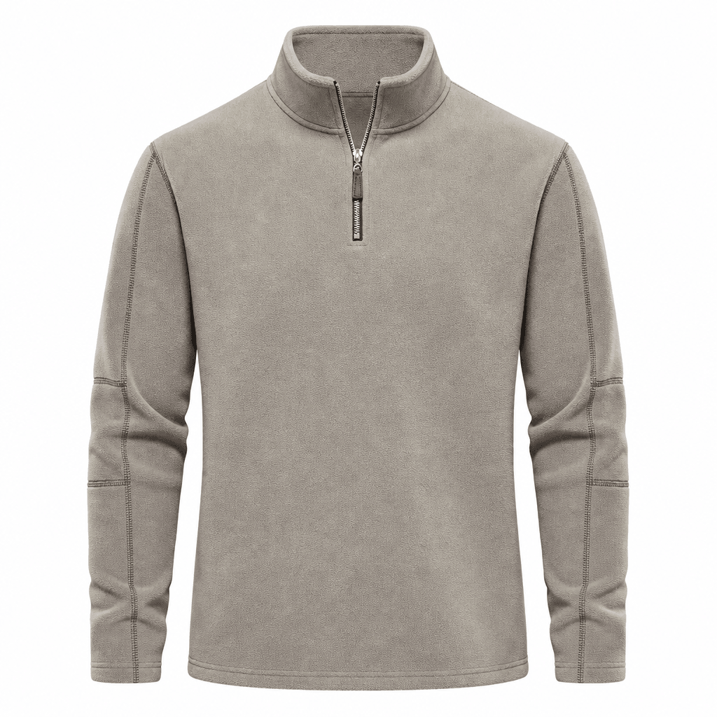 Pull polaire homme chaud zippé manches longues
