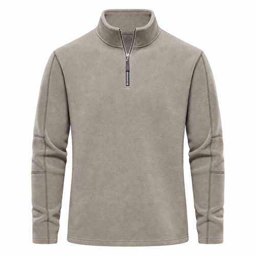 Pull polaire homme chaud zippé manches longues