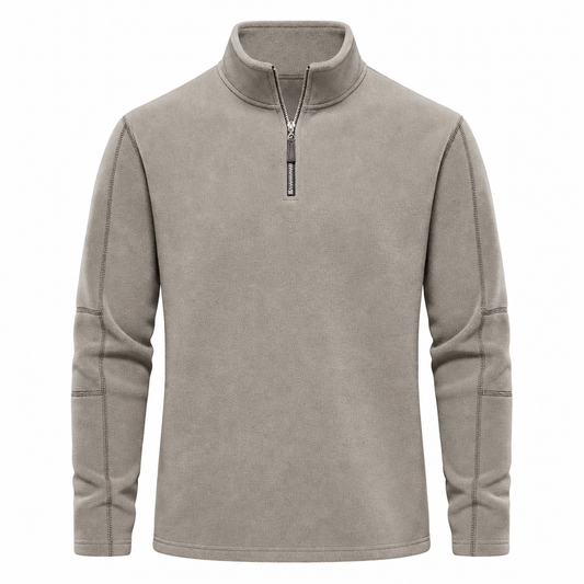 Pull polaire homme chaud zippé manches longues