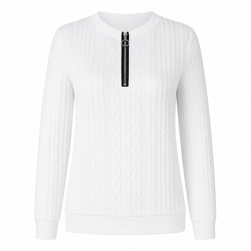Sweat-shirt femme élégant col rond manches longues