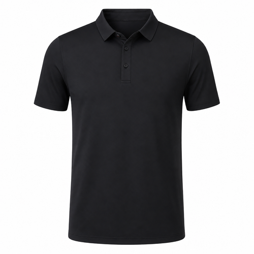 Polo homme soie col boutonné manches courtes