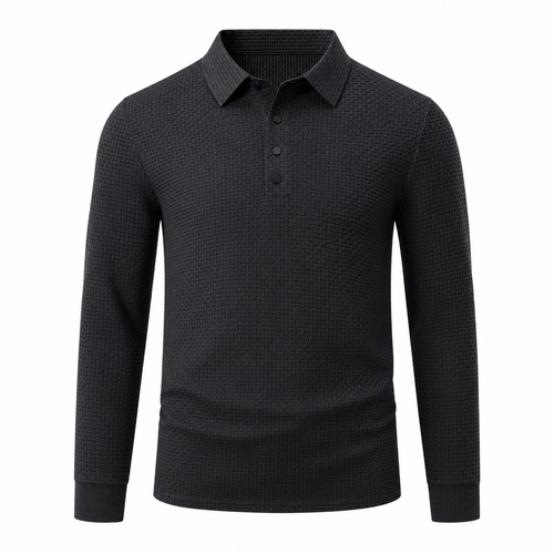 Polo homme texturé col chemise élégant