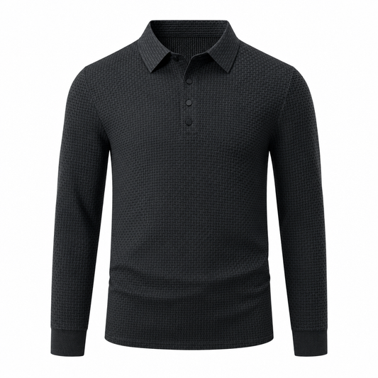 Polo homme texturé col chemise élégant