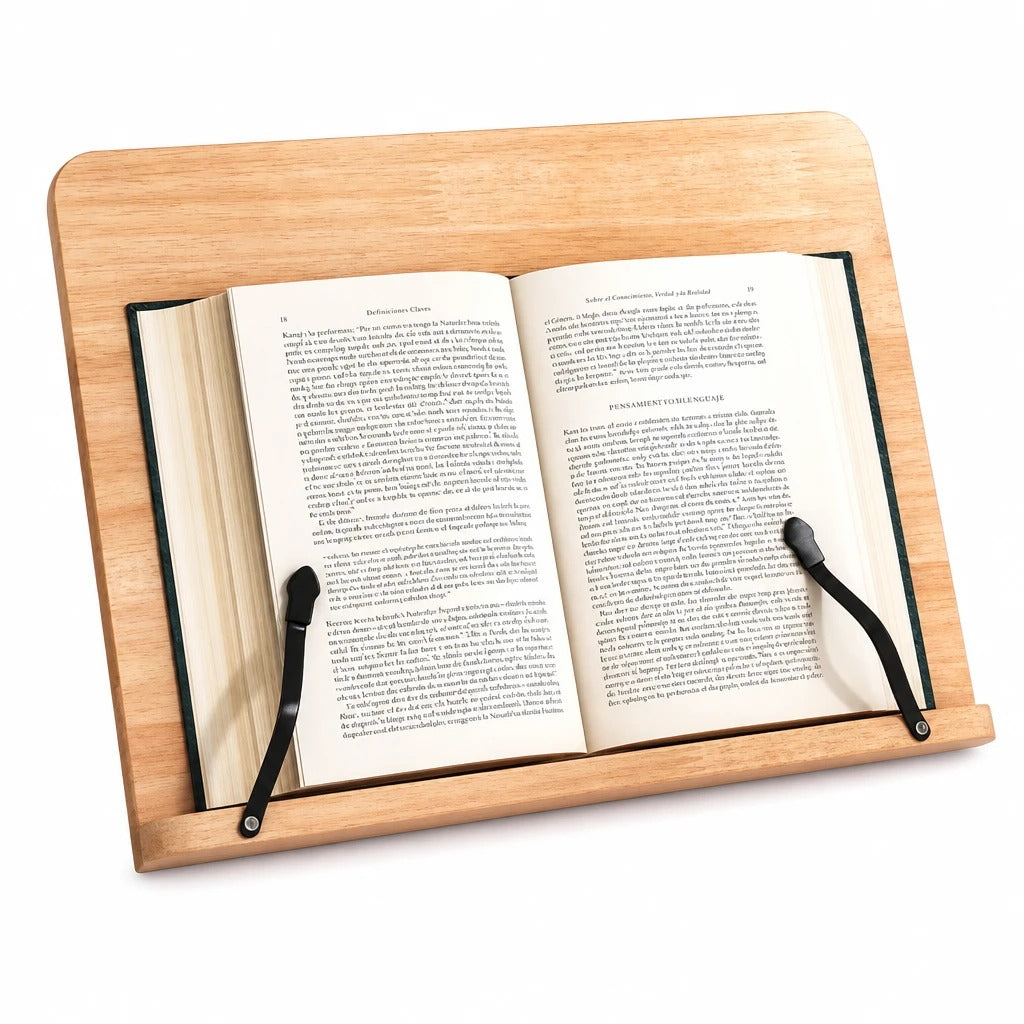 Support tablette bois pin naturel 5 inclinaisons pliable livres partitions 28x20 cm