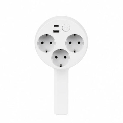 Prise extensible télescopique 47-67cm tête rotative 3 prises EU USB-A USB-C certifiée CE