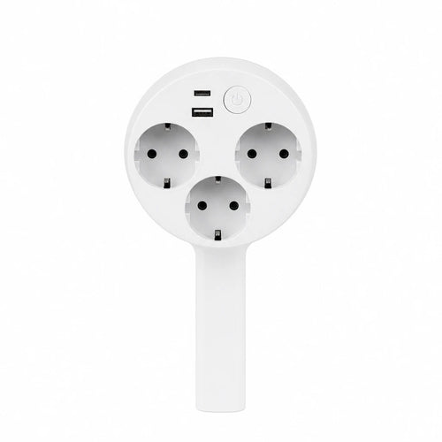 Prise extensible télescopique 47-67cm tête rotative 3 prises EU USB-A USB-C certifiée CE