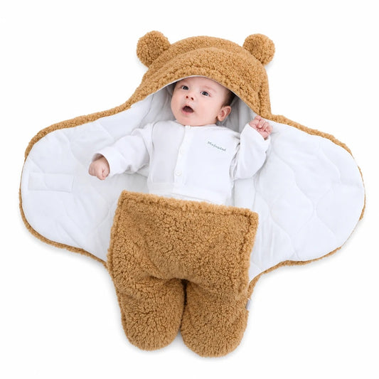 Nid d'ange bébé coton doublure polaire capuche deux jambes chaud jusqu'à -15°C 0-9 mois