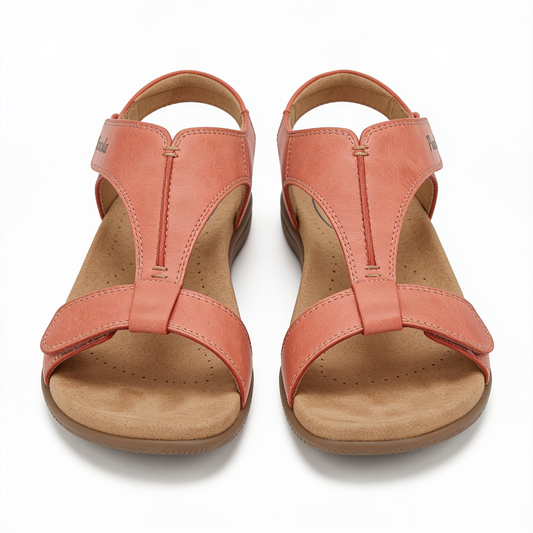 Sandales Ouvertes Femme Bride Velcro Corail Jaune Noir – fond blanc