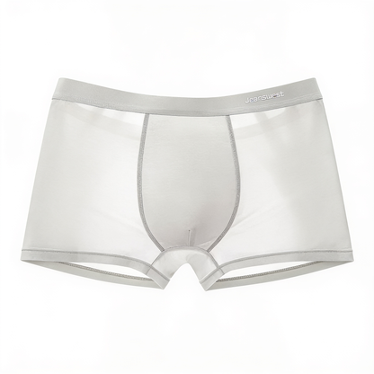 Élégance Soie – boxershorts microfibre – fond blanc