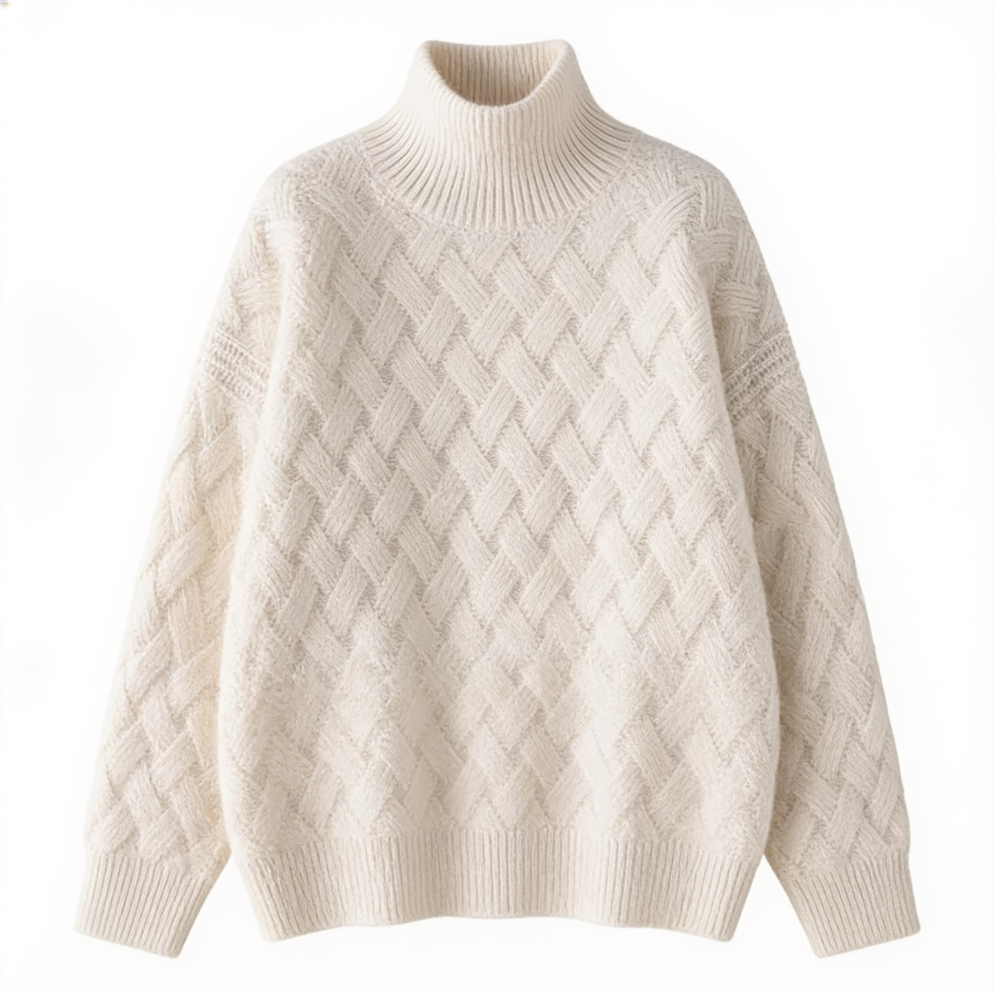 Élégance Pure – pull col roulé femme – fond blanc