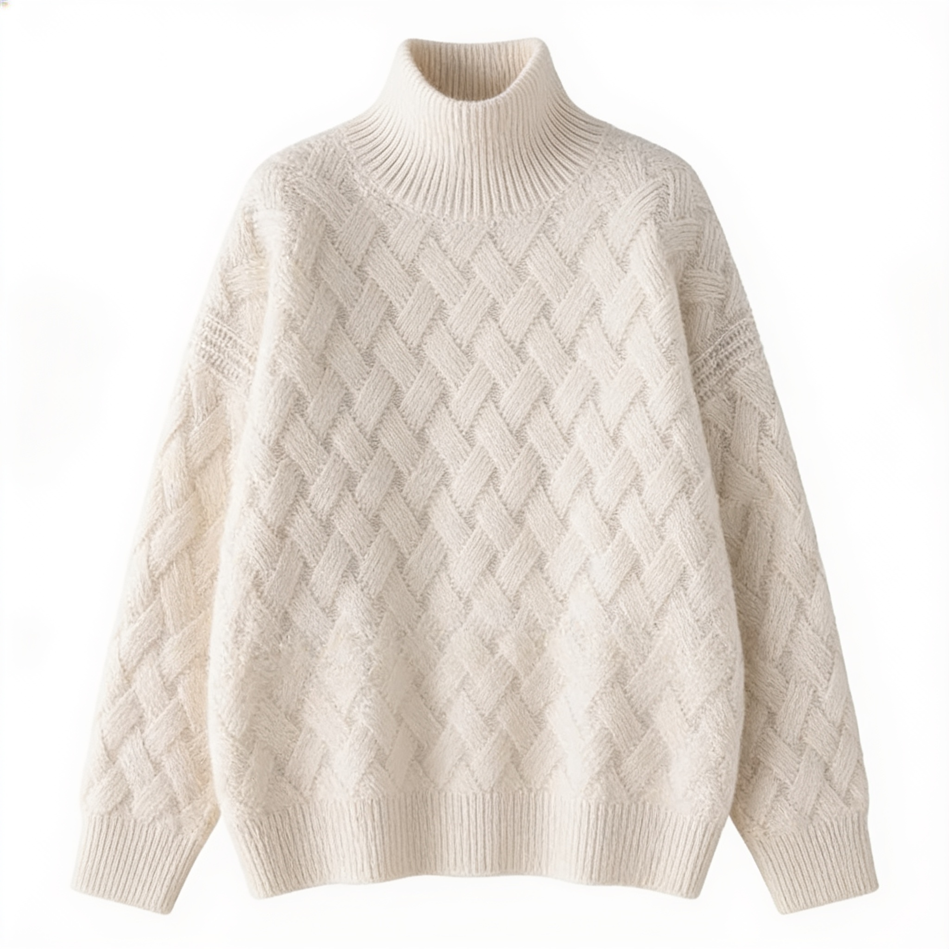 Élégance Pure – pull col roulé femme – fond blanc