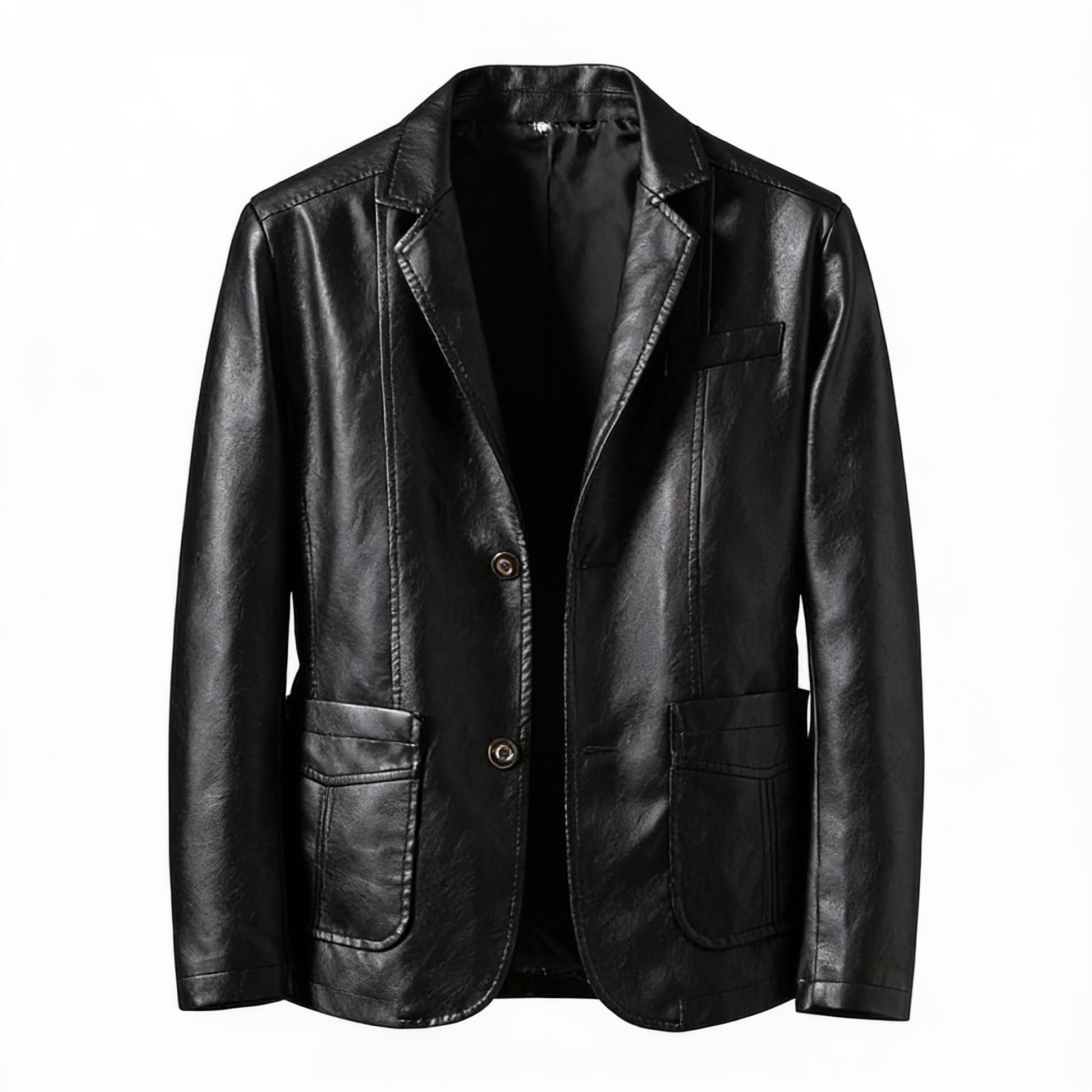 Veloran – Blazer Élégant en Cuir Homme – fond blanc