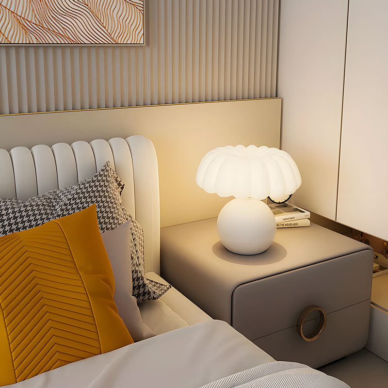 Lampe de chevet céramique abat-jour PE intensité réglable secteur