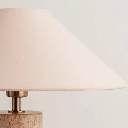 Lampe de chevet marbre naturel abat-jour tissu métal E27 vintage