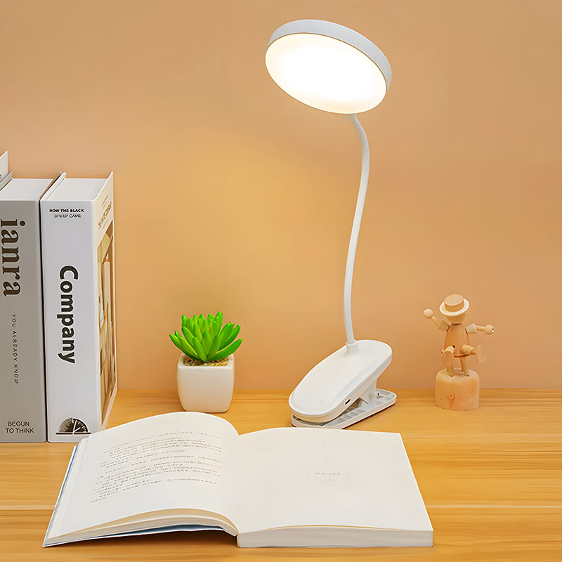 Lampe de chevet à pince sans fil rechargeable USB 3 niveaux