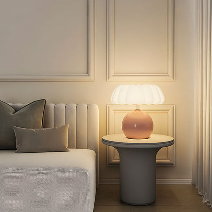 Lampe de chevet céramique abat-jour PE intensité réglable secteur