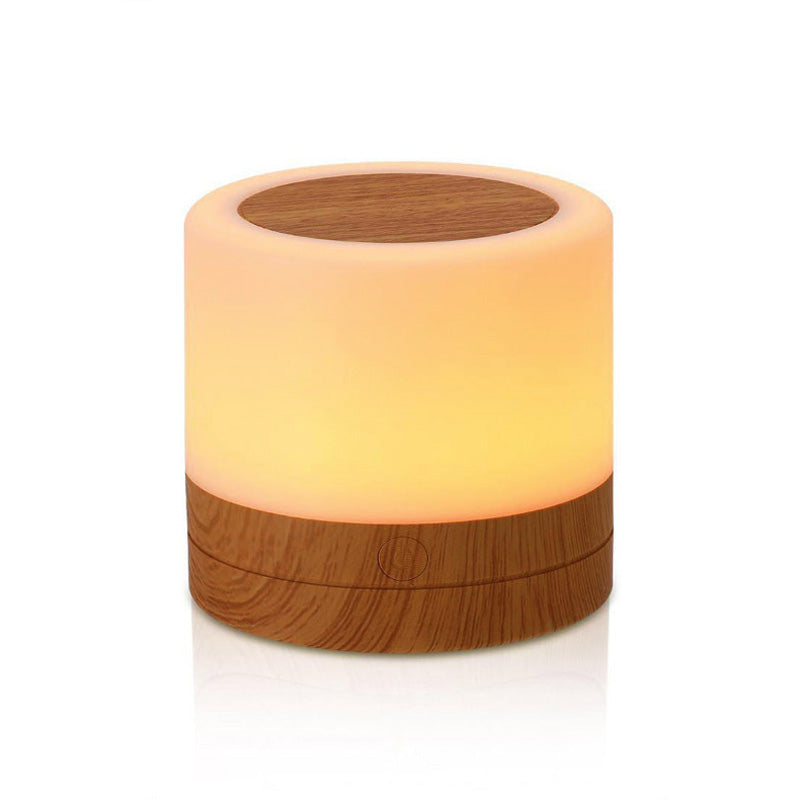 Lampe de chevet tactile aspect bois 7 couleurs rechargeable USB