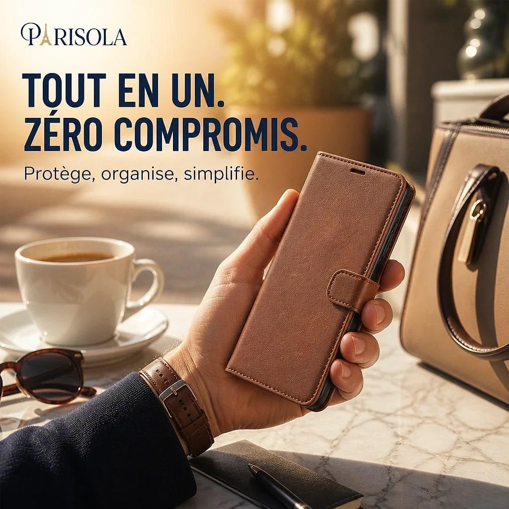 Léonis – Coque Samsung Portefeuille Cuir