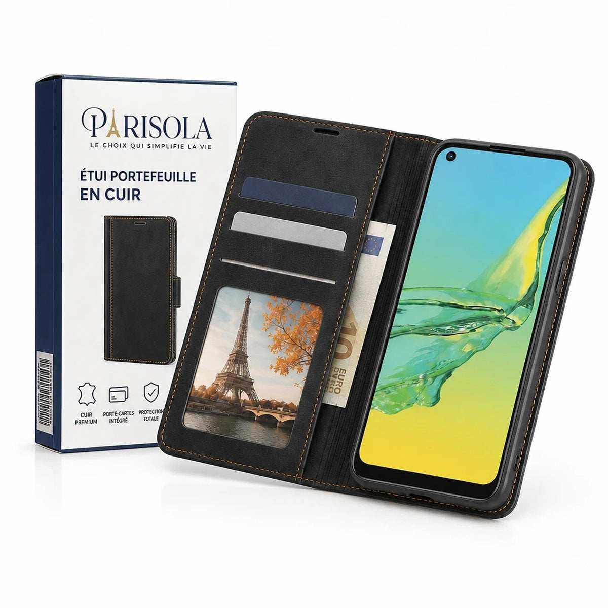 Léonis – Coque Samsung Portefeuille Cuir