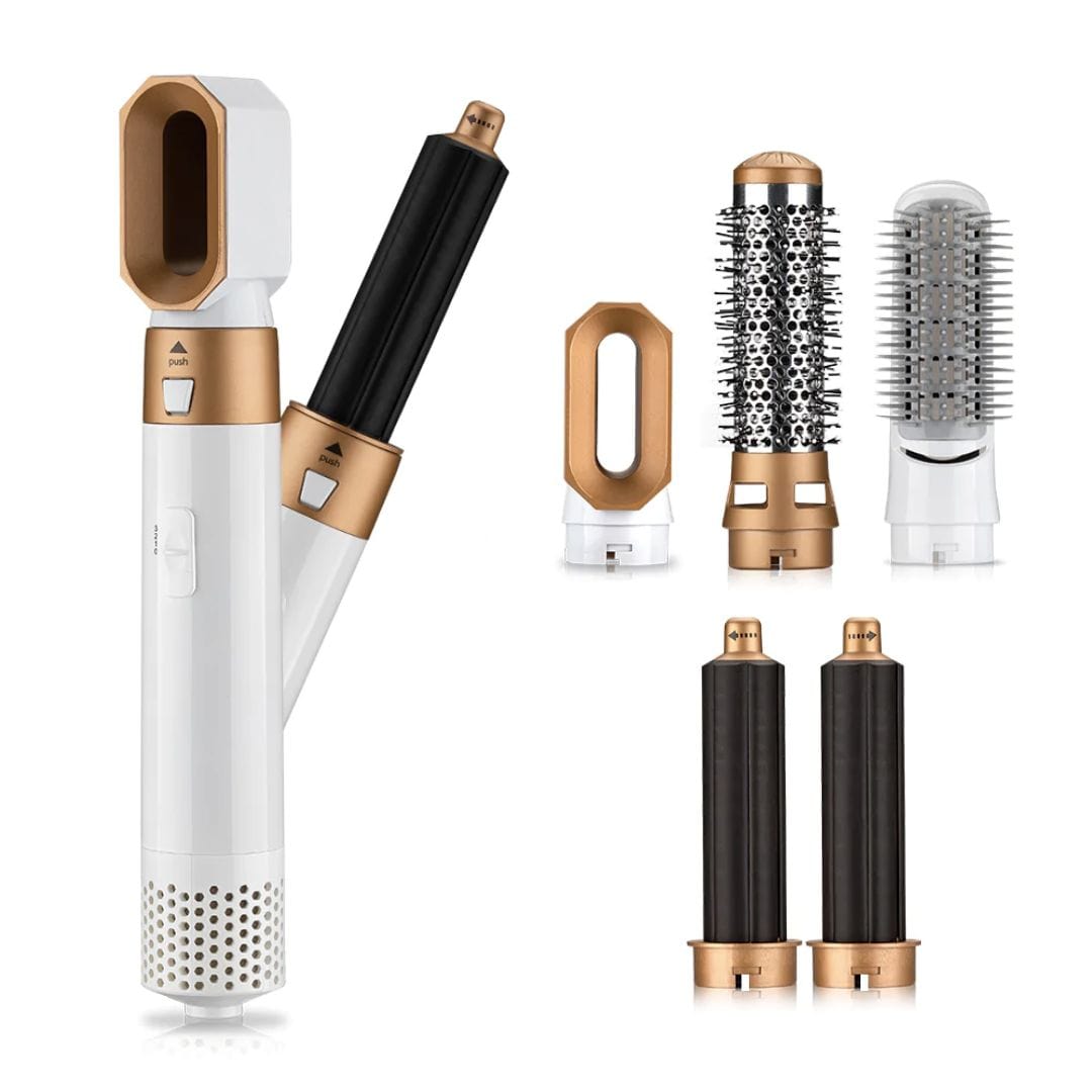 Appareil coiffant 5 en 1 embouts céramique boucleur lisseur ondulation 120°C 3 niveaux chaleur