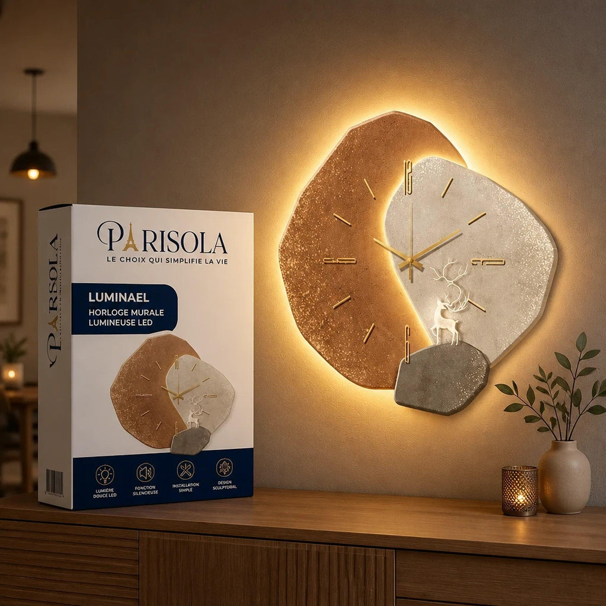 Luminael – Horloge Murale LED Design