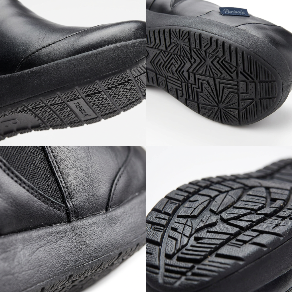 Chaussures de service femme slip-on noires semelle antidérapante